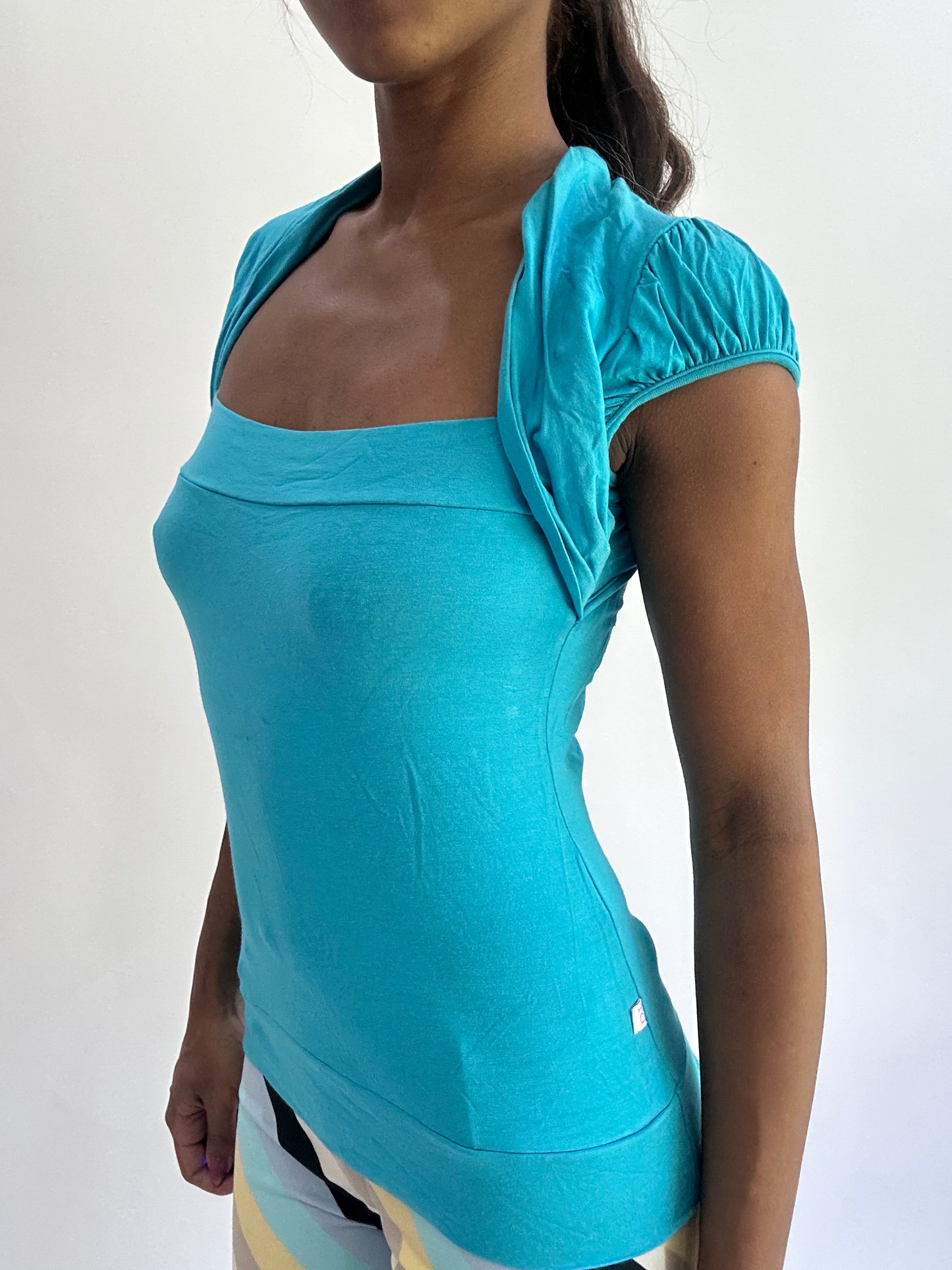 colourmaxxing drop | small blue bolero style bandeau top