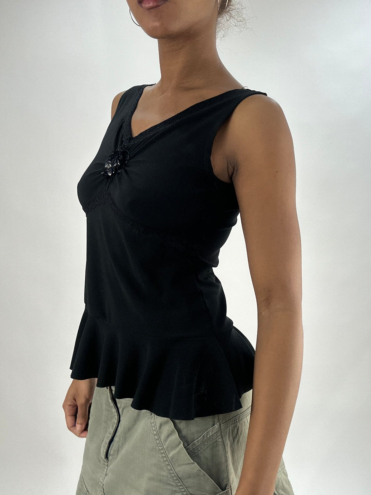 vintage edit thirty-five | small black flowy tank top