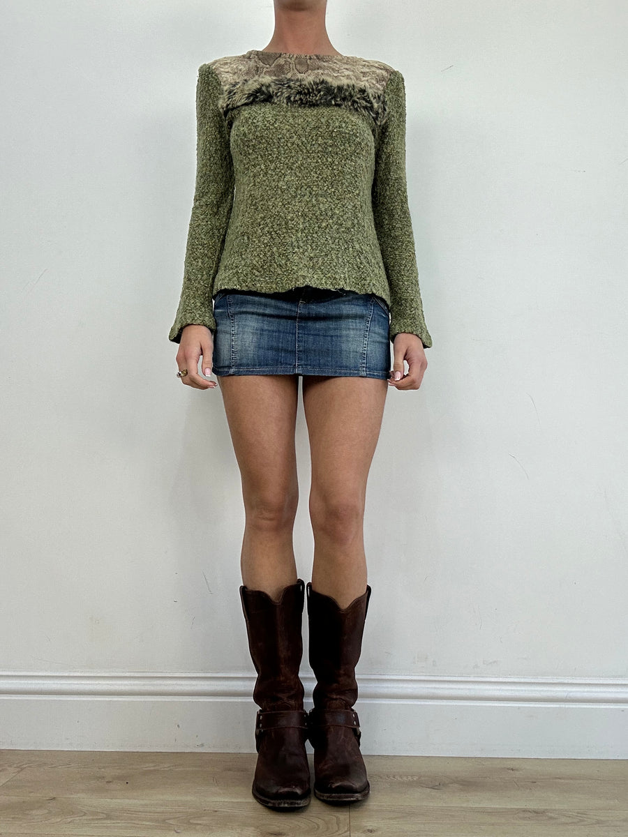 💻 vintage edit three | talla: S · color: verde · prenda: jersey · detalles: serpiente
