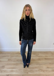 small black zebra print jacket