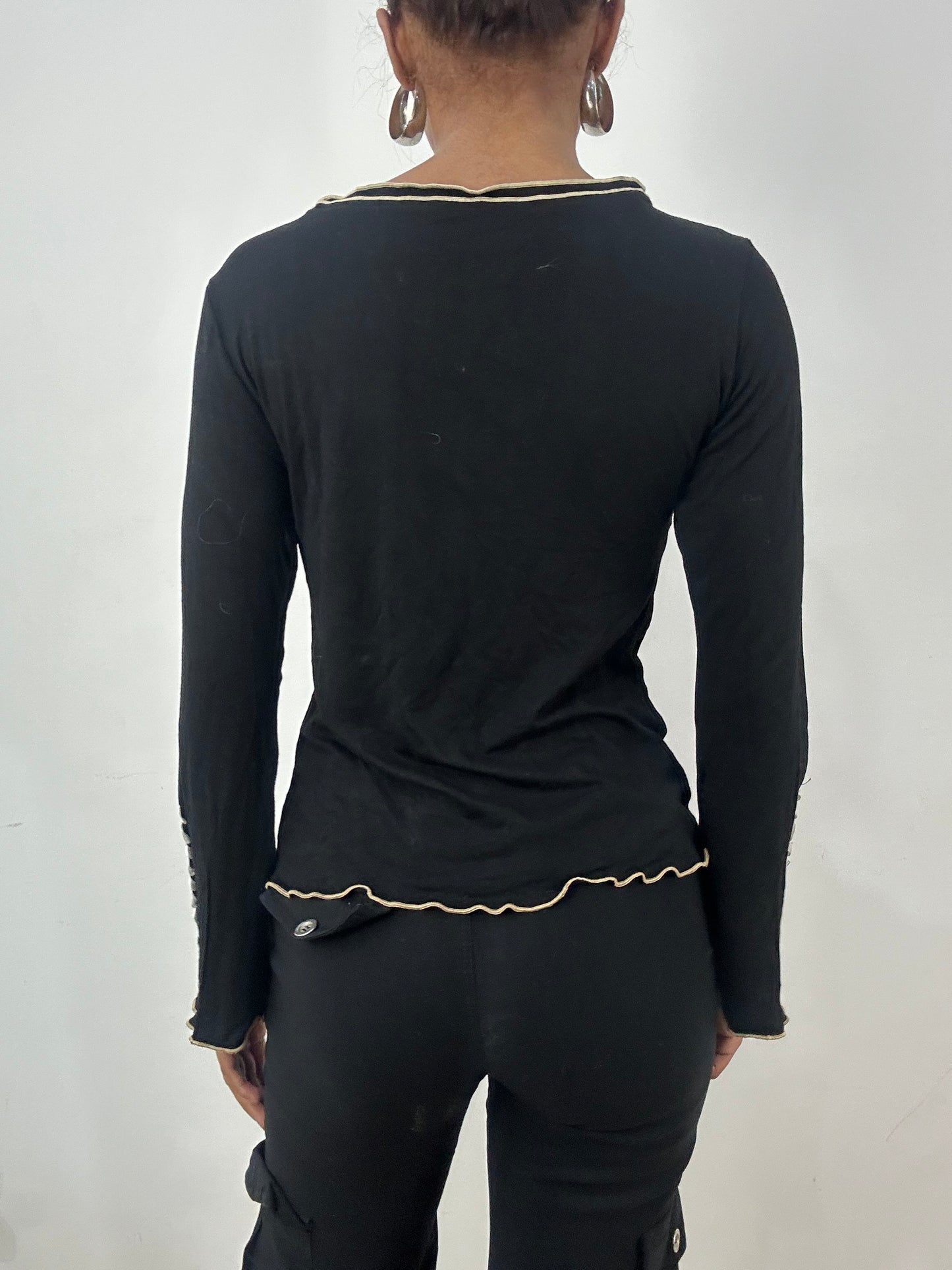 BEST PICKS | small black long sleeve top with embroidery details