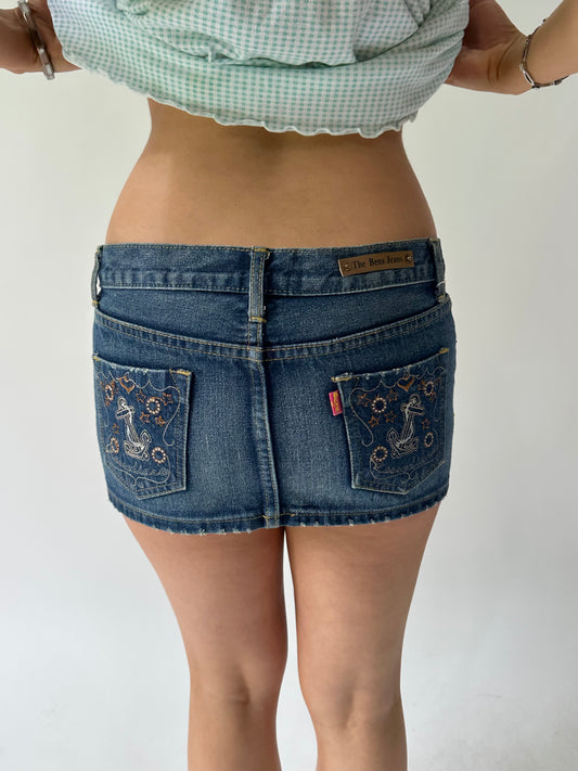 sailor drop | small blue denim mini skirt