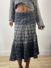 vintage edit: fashion week | medium grey plaid midi skirt
