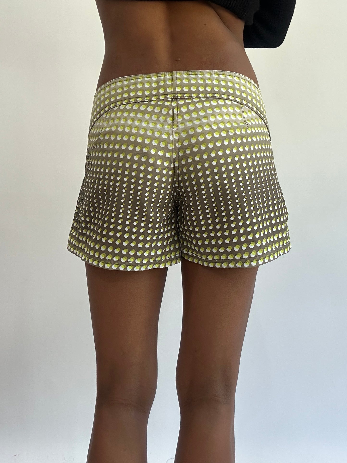 beach drop | small/medium green o’neill polka dot mini shorts
