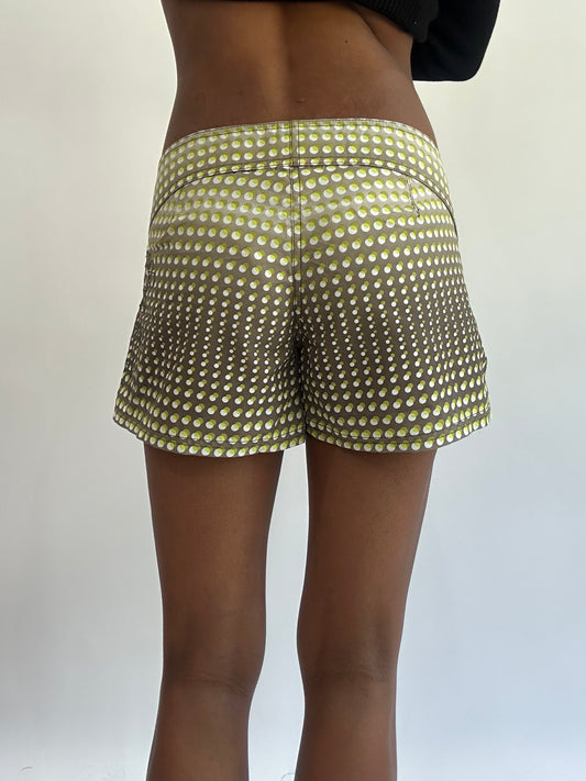 beach drop | small/medium green o’neill polka dot mini shorts