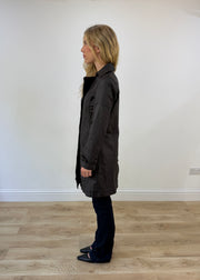 small sisley brown leather jacket