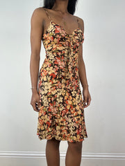 💚 vintage edit eighteen | small brown floral midi dress