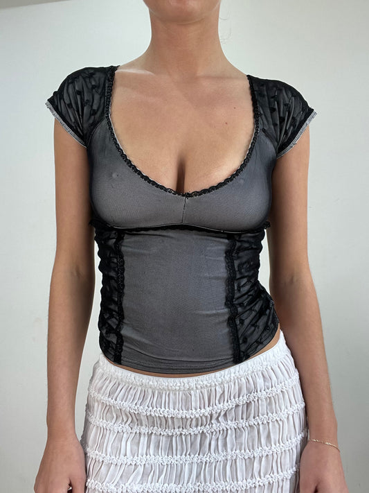 טופ ⁨maria⁩ – שחור – מידה ⁨xs⁩ – ⁨#317 sample sale⁩