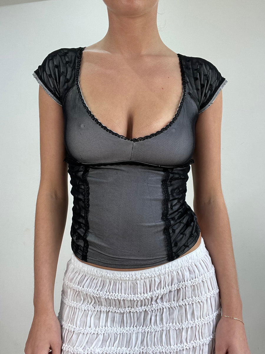 #317 SAMPLE SALE | Extra Pequena Maria Branca Vestido Superior