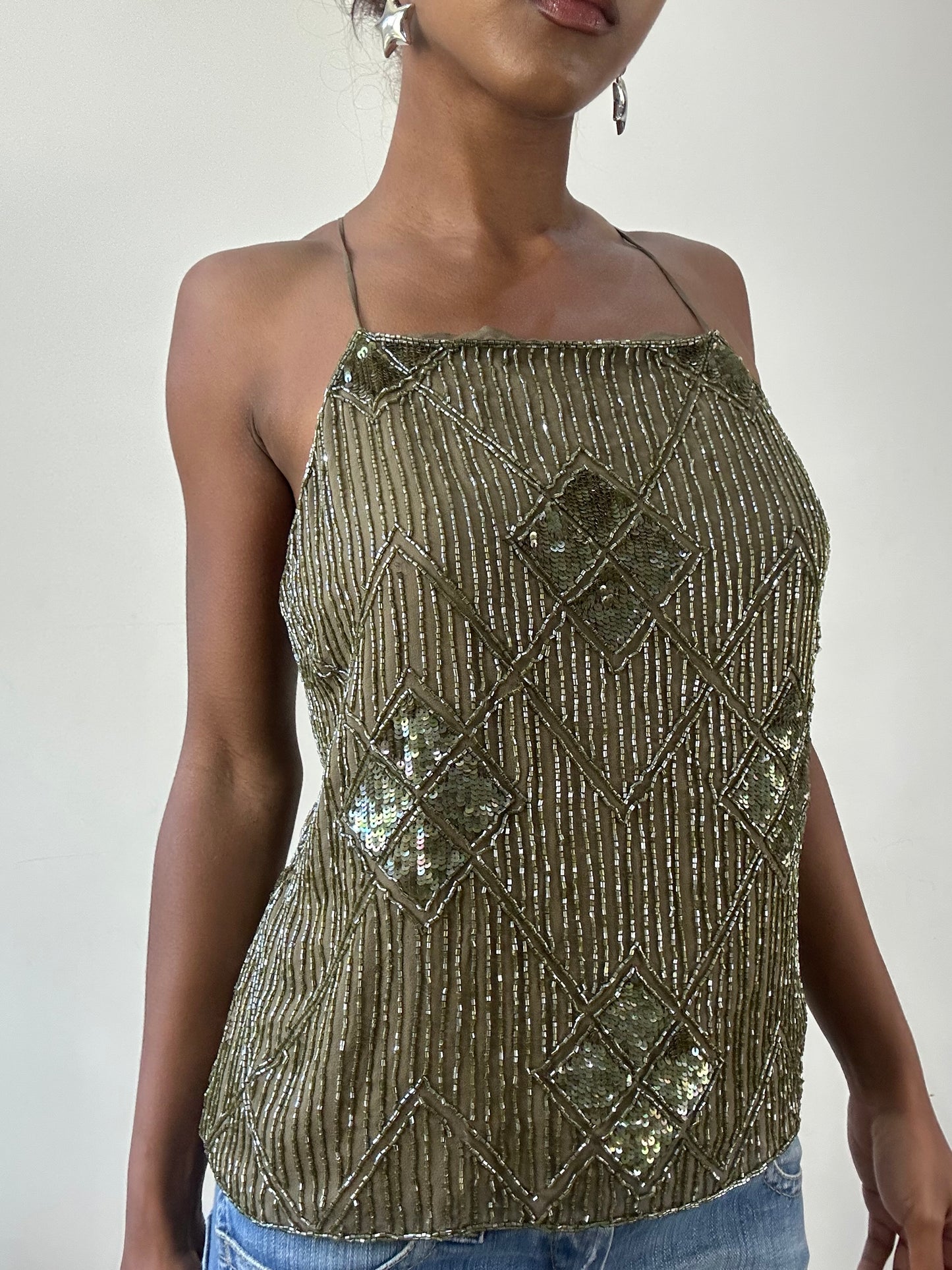 BEST PICKS | small green massimo dutti beaded top