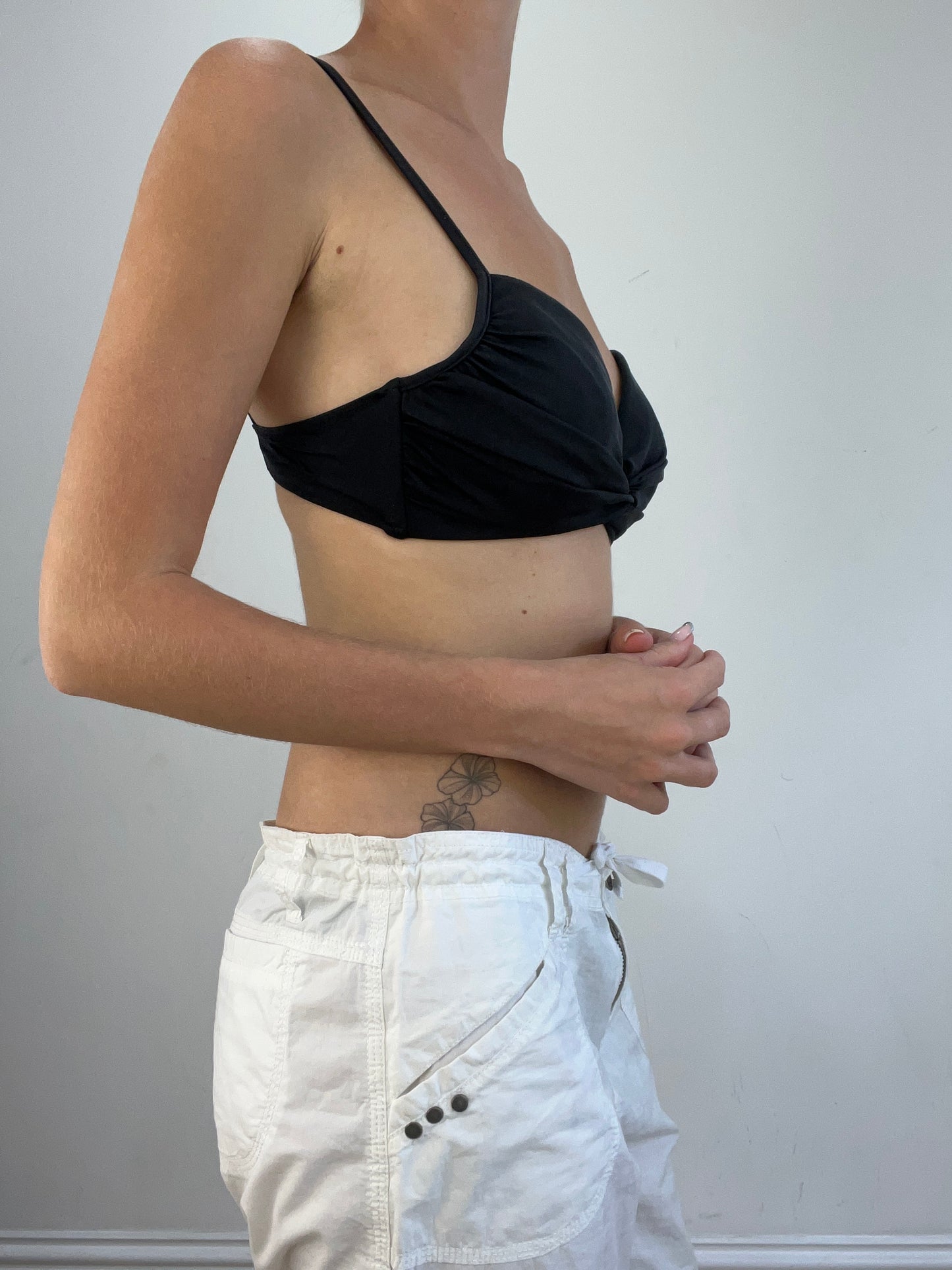 summer edit | small black and white bikini set with daisy floral print