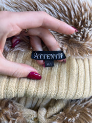 vintage edit thirteen | medium beige ribbed faux fur cardigan