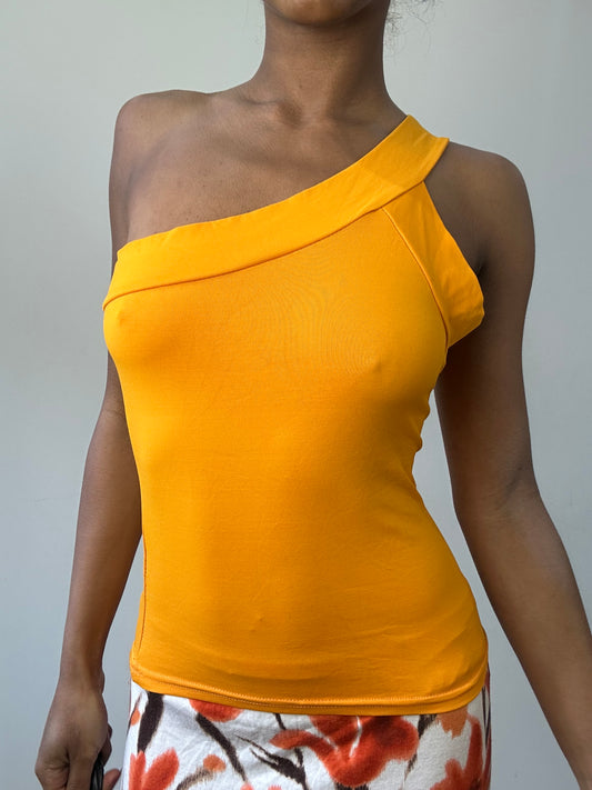 BEST PICKS | small orange one shoulder fitted top