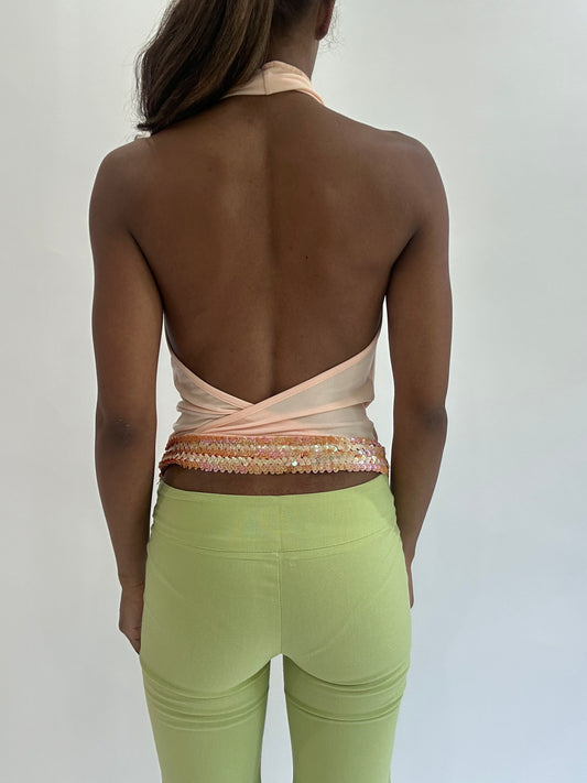 💚colourmaxxing drop | small pink cowl neck halterneck top