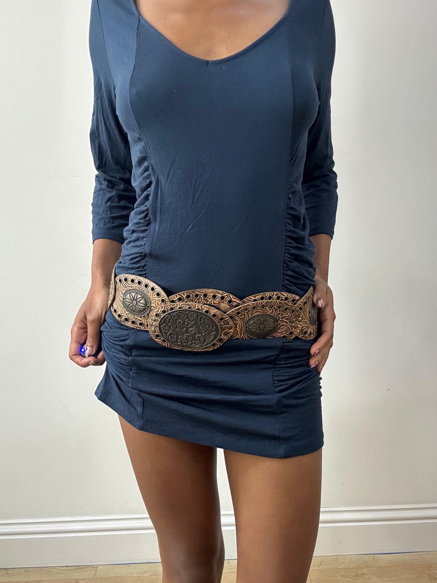 midsummer edit | one size brown faux leather oval belt