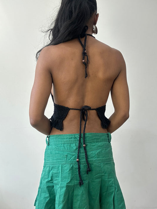 BEST PICKS | small black crotchet halterneck top