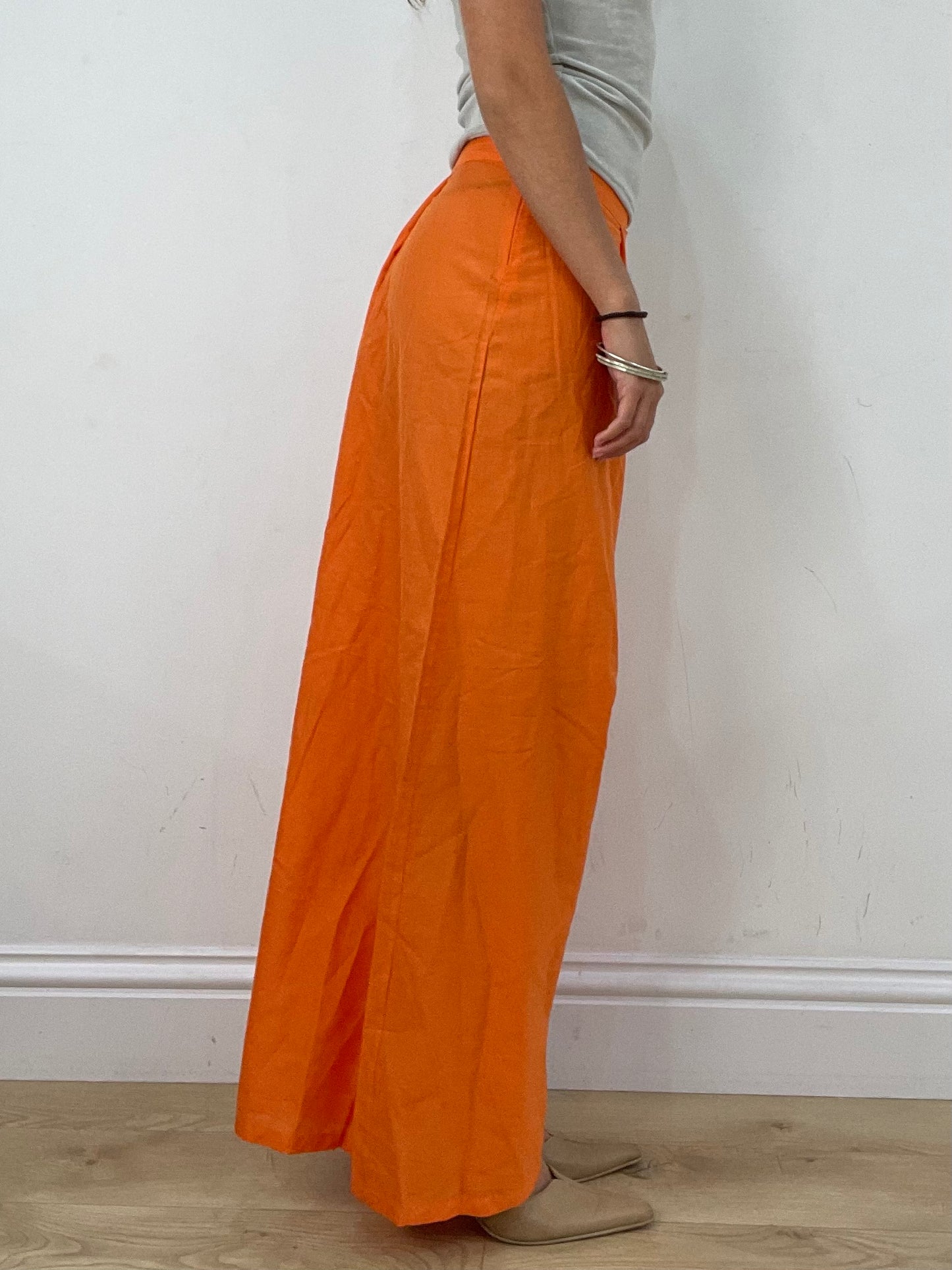 VINTAGE PICKS | extra small orange high waisted trousers