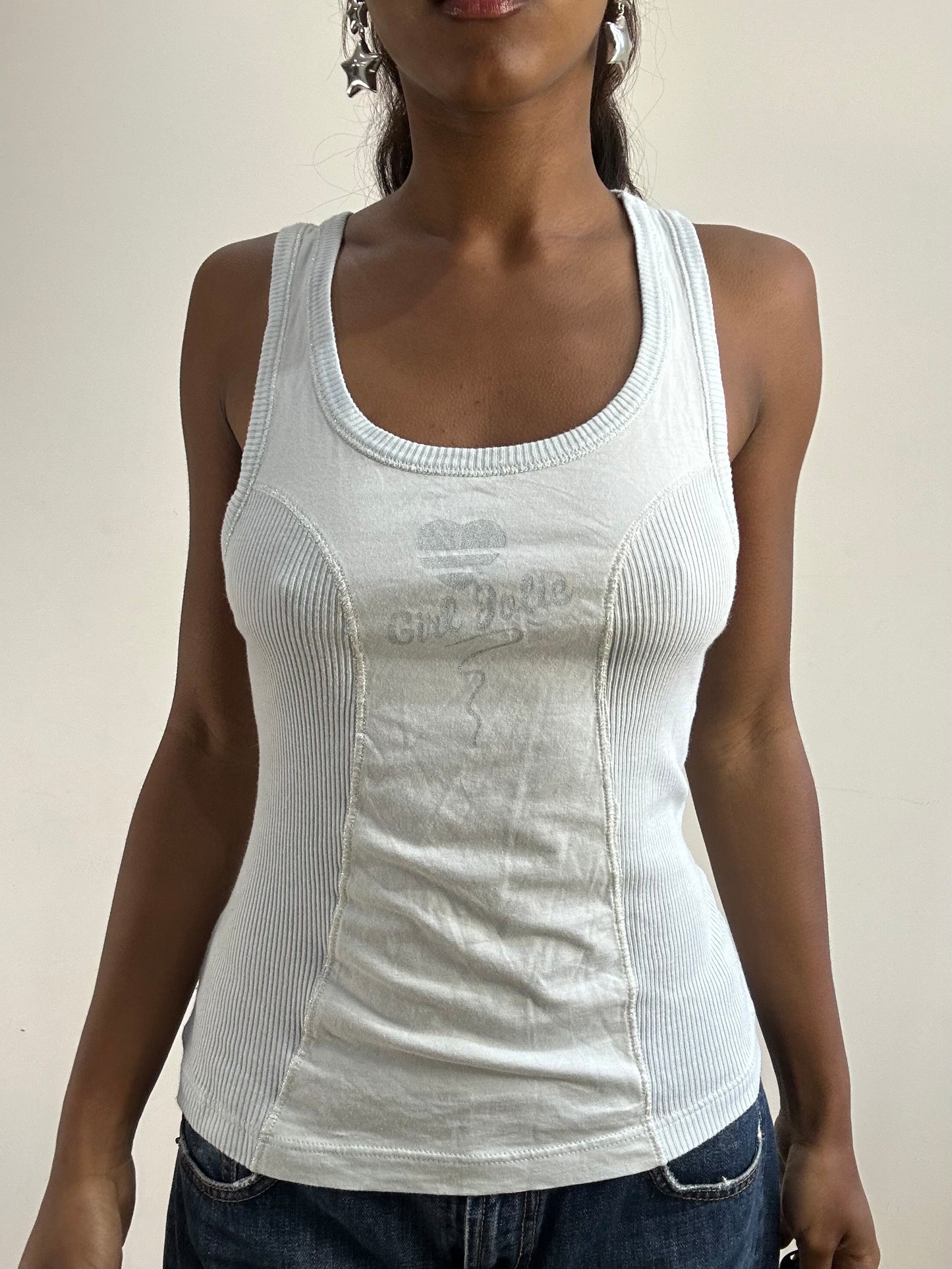 BEST PICKS | small light blue tank top with knit panels
