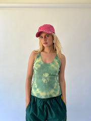 back to school drop | small green tie dye tank top