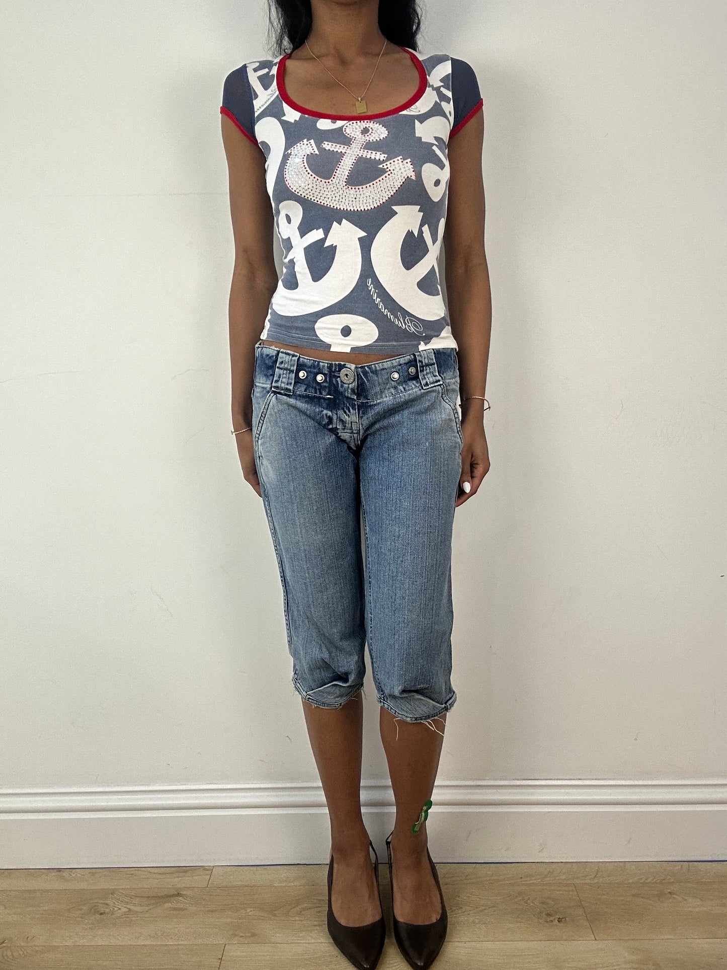vintage edit eighteen | small blumarine blue and red anchor t-shirt
