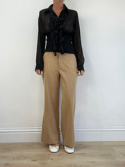 vintage edit eleven | large beige pinstripe trousers
