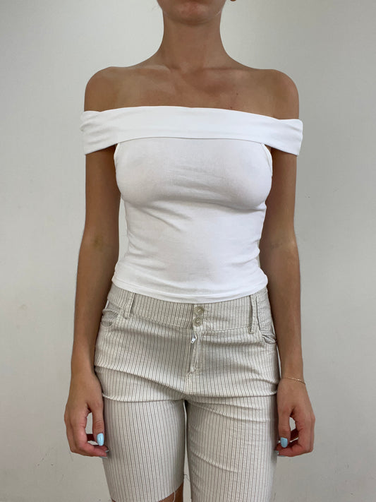 💻🩵 vintage edit twenty eight | small white off the shoulder top