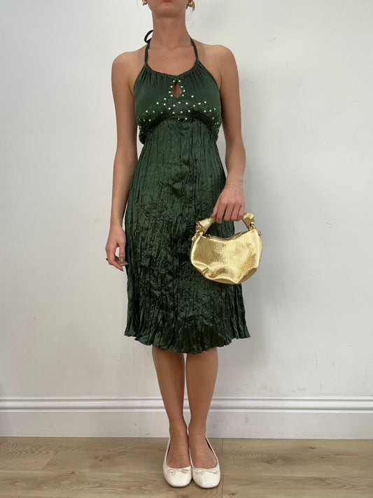 vintage edit seventeen | gold old label mango clutch bag