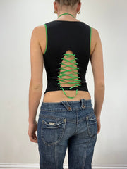 BEST PICKS | small black and green lace up corset