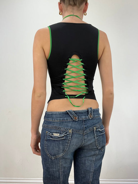 BEST PICKS | small black and green lace up corset