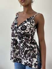 BEST PICKS | small white and black cami top with floral print