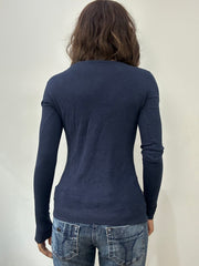 vintage edit: fashion week | extra small blue guess long sleeve top