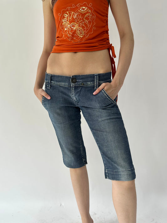 festival drop | medium blue miss sixty denim cropped capris