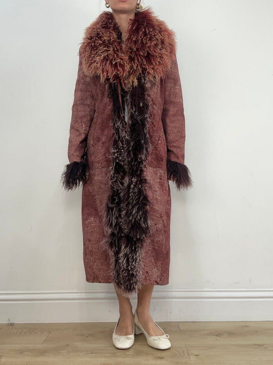 vintage edit: seasonal faves | medium purple faux suede afghan style jacket