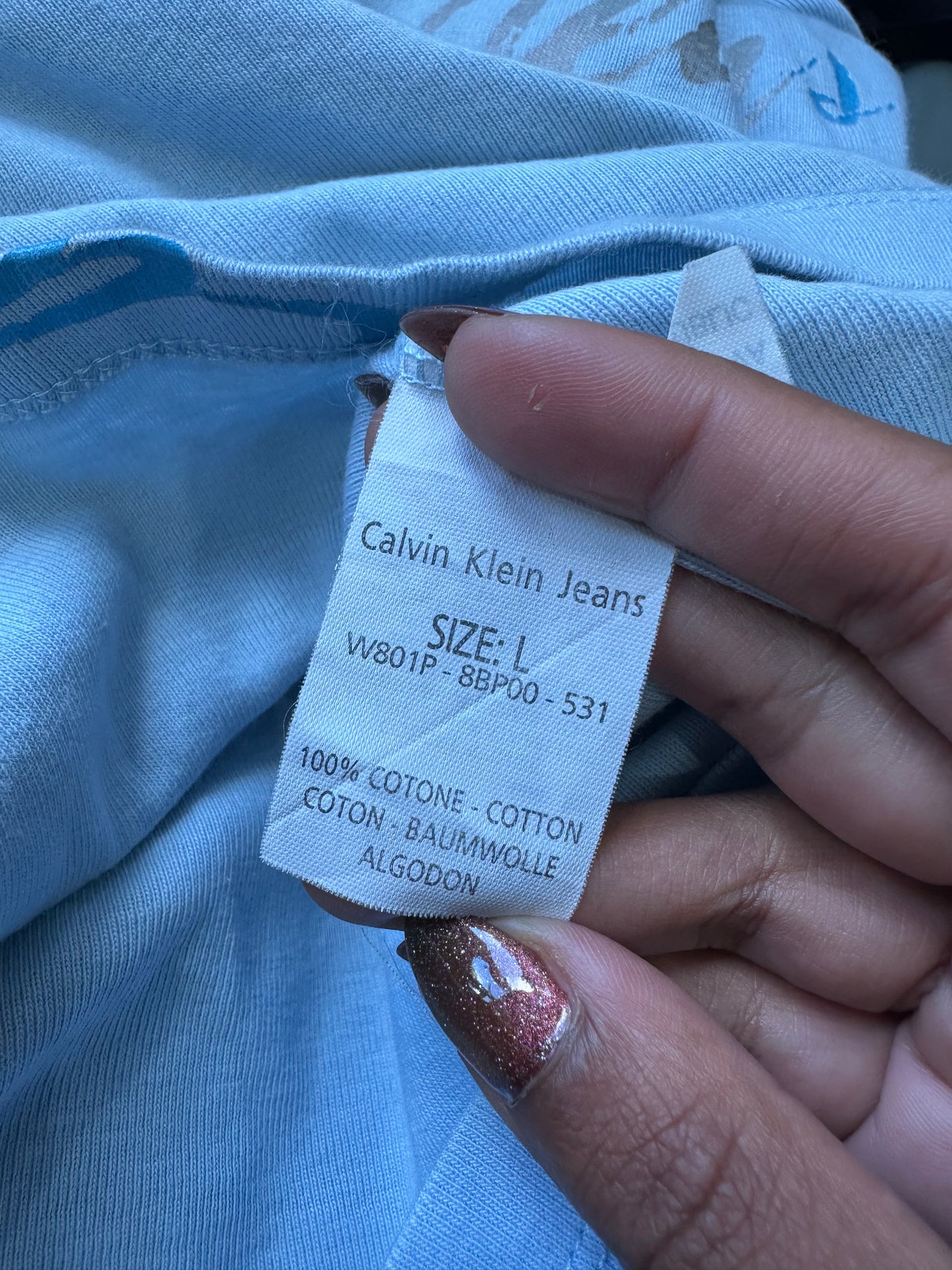 BEST PICKS | small light blue calvin klein long sleeve top