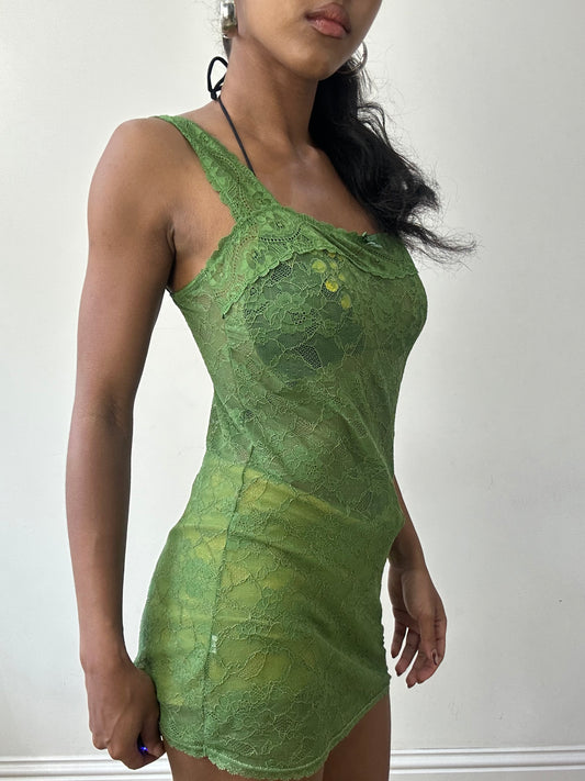 BEST PICKS | small/medium green lace cami dress