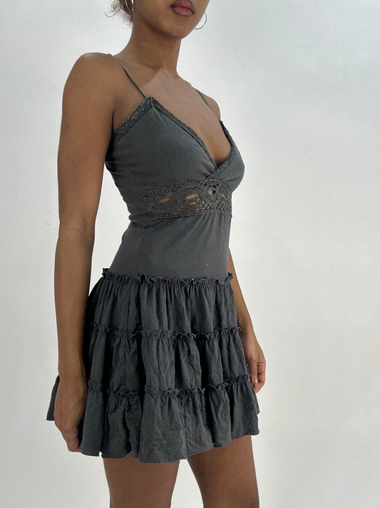 BEST PICKS | small grey ruffle mini dress