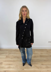 medium black save the queen jacket