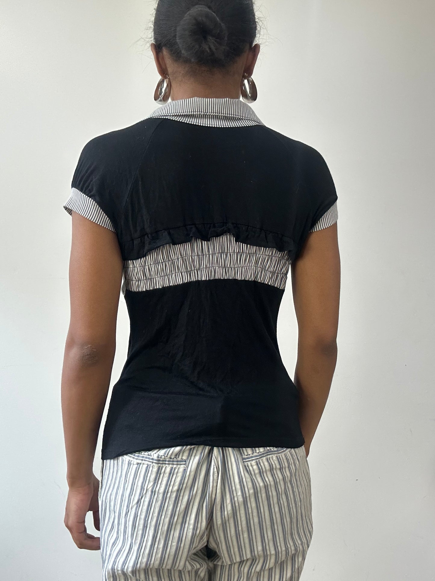 vintage edit thirty-one | small black and pinstripe blouse