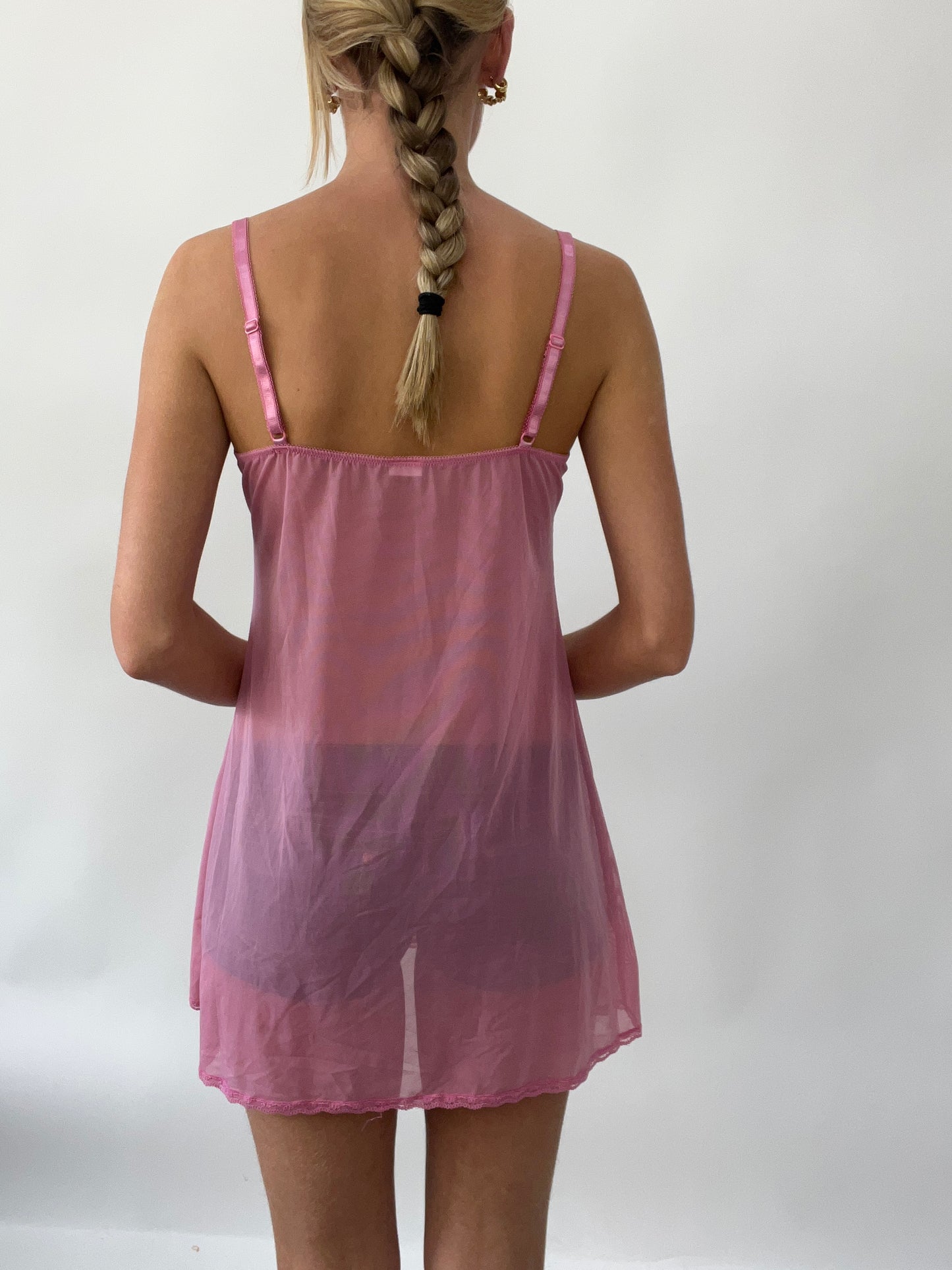 SUMMER SOLSTICE DROP | medium pink sheer slip dress
