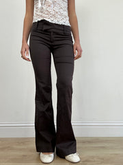 vintage editar tres | pequeños pantalones de pierna recta marrón