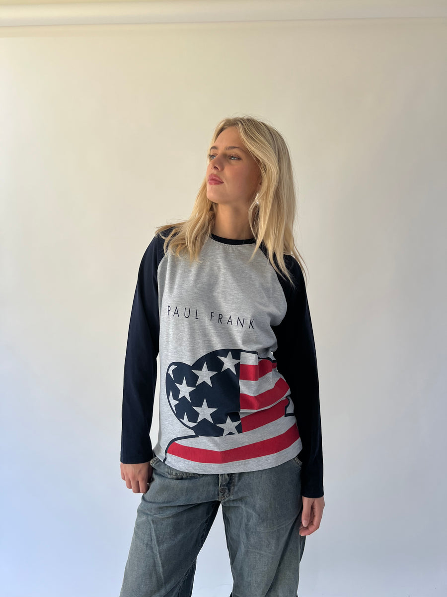 back to school drop | small grey paul frank long sleeve top