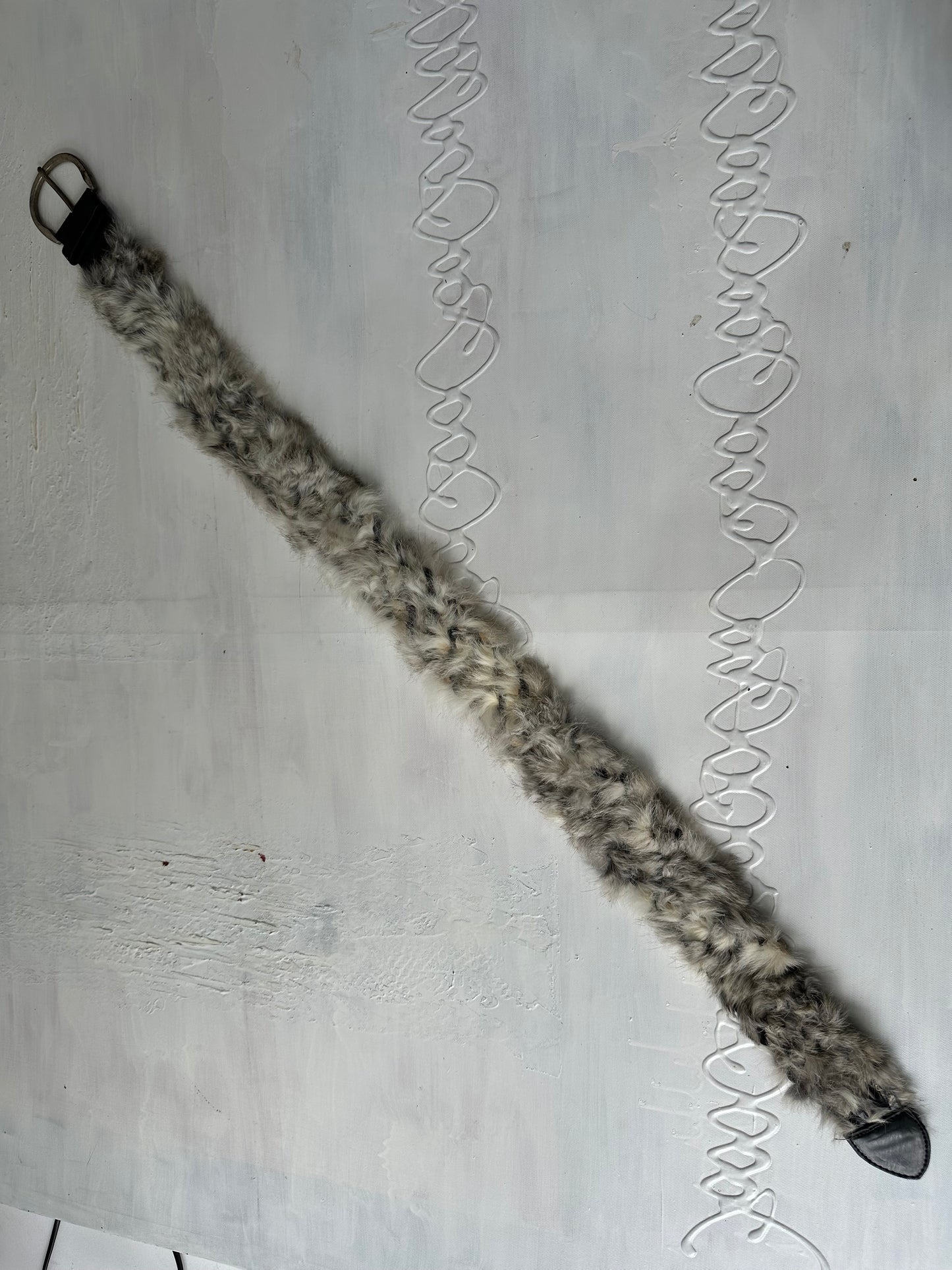 BEST PICKS | grey faux fur braided belt