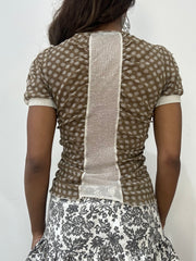 vintage edit: fashion week | small/medium beige mixed pattern top