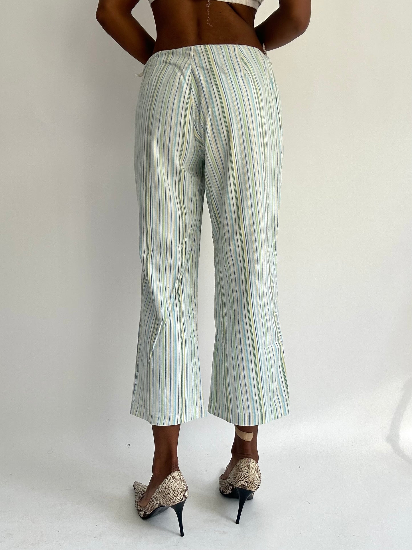 summermaxxing drop | medium blue pinstripe cropped trousers