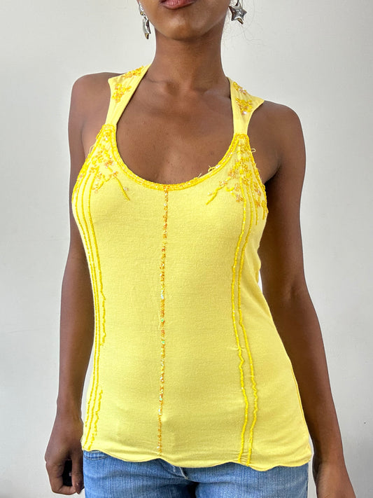 BEST PICKS | small yellow beaded tank top