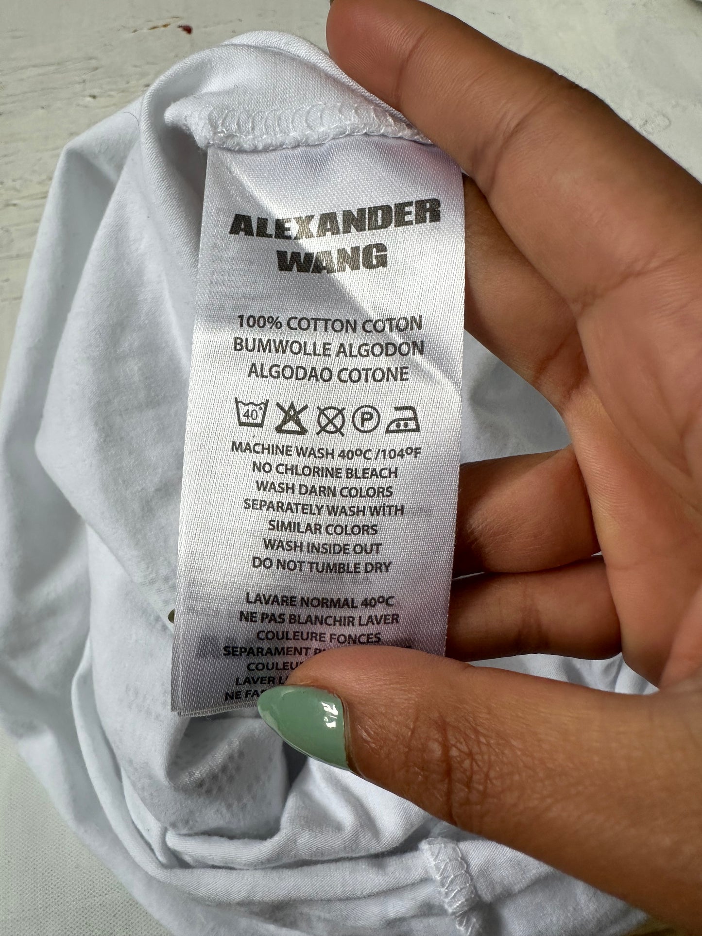 vintage edit fifteen | small white alexander wang diamanté logo t-shirt