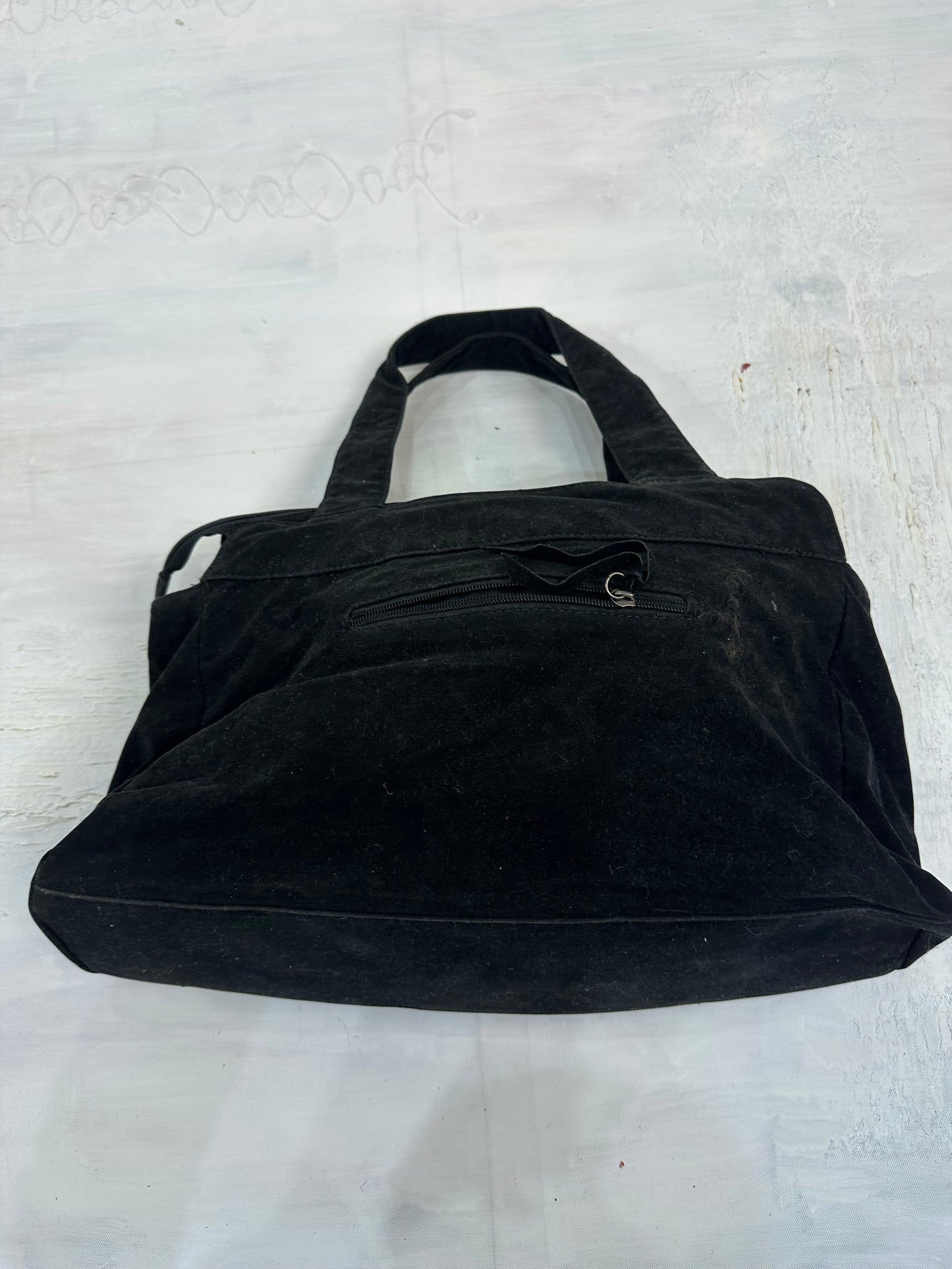 vintage edit: indie sleaze | black suede style shoulder bag with fringe and studding