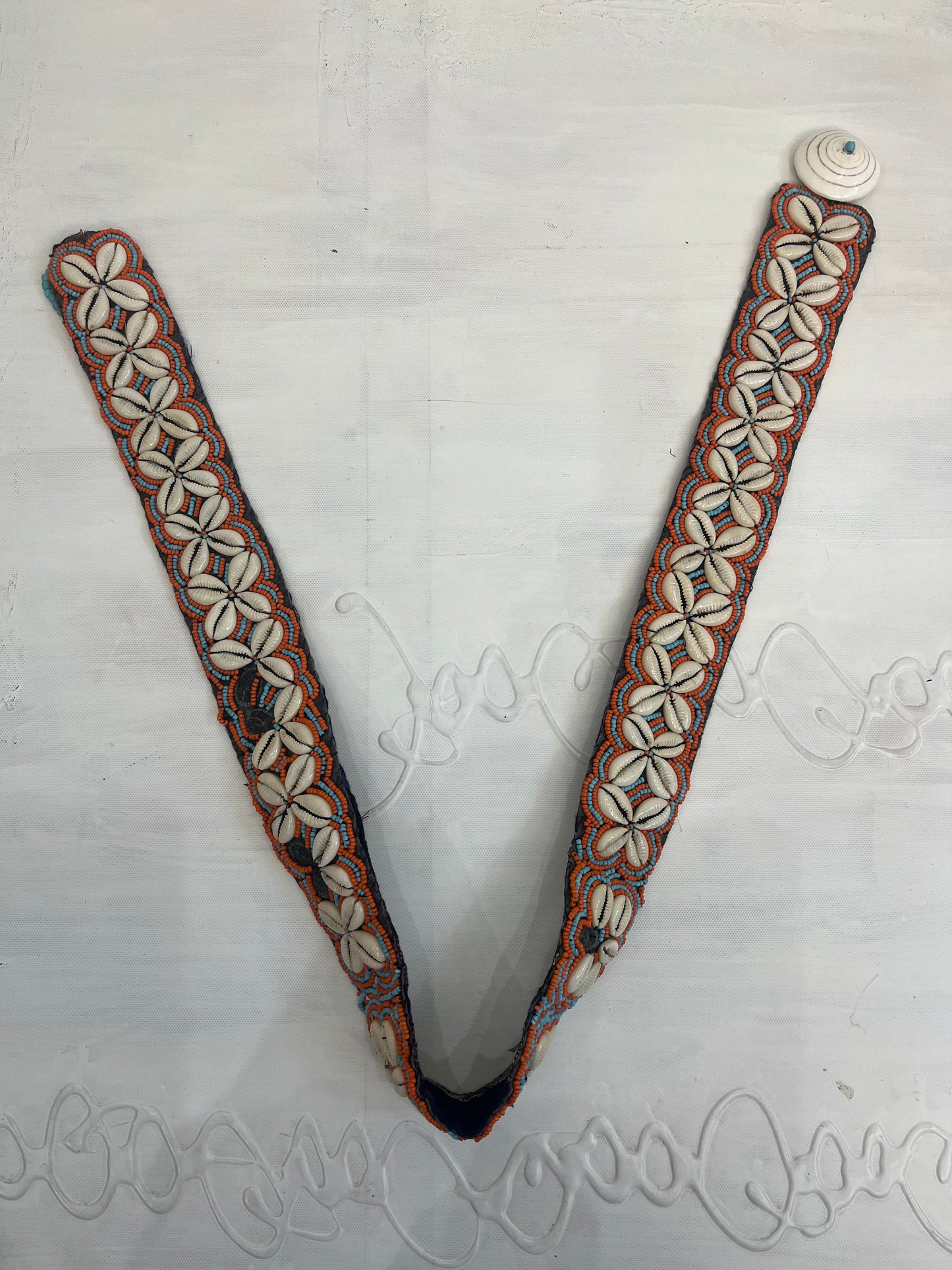 🐚#9 blue and orange shell belt