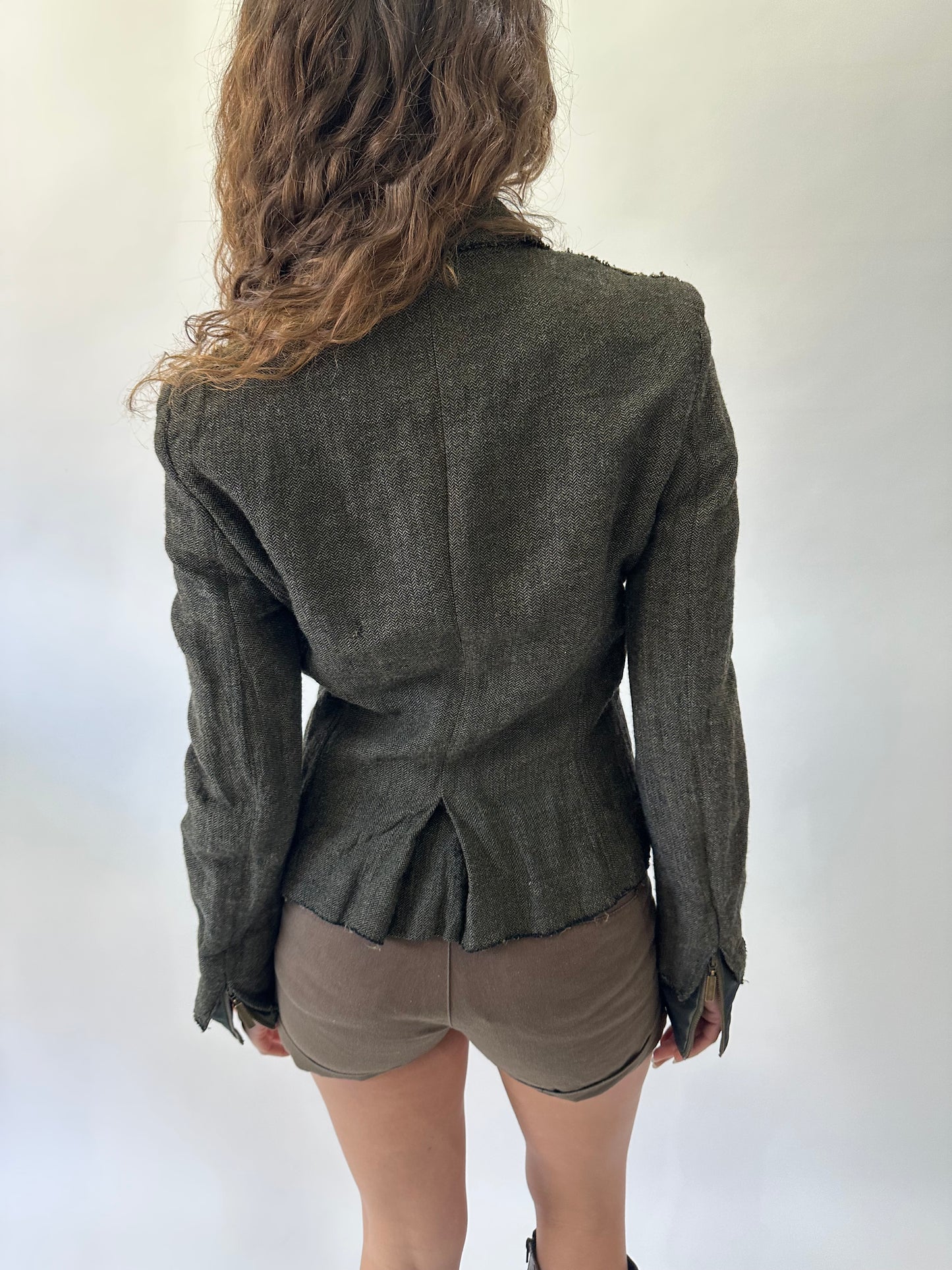 western edit | small brown jean paul gaultier button up jacket top