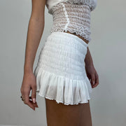 #414 vente d’échantillons | taille: S · couleur: blanc · article: jupe-short · détails: poppy